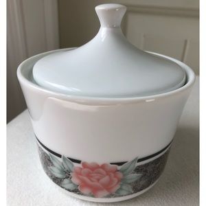 Vintage Corning Silk & Roses Sugar Bowl